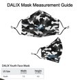 thumbnail image 4 of DALIX Youth Camo Black Cloth Face Mask Adjustable Nose Piece Reuseable Washable Made in USA - XXS-XS Size, 4 of 5