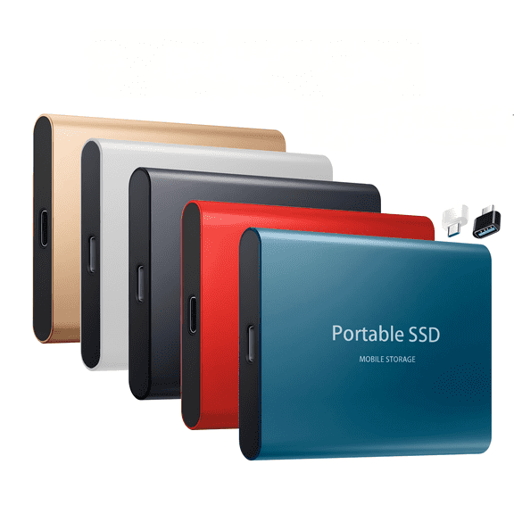 External SSD Solid State Drive, Up to 430MB/s Read, USB 3.1 Gen1, OTG Type C and USB A for Phone PC Mac Backup Black