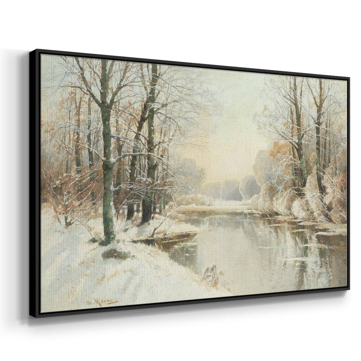 Vintage Landscape-CCLXXXII By Wexford Home Framed in Black Wood Gallery Wrapped Canvas 25 in. x 37 in.