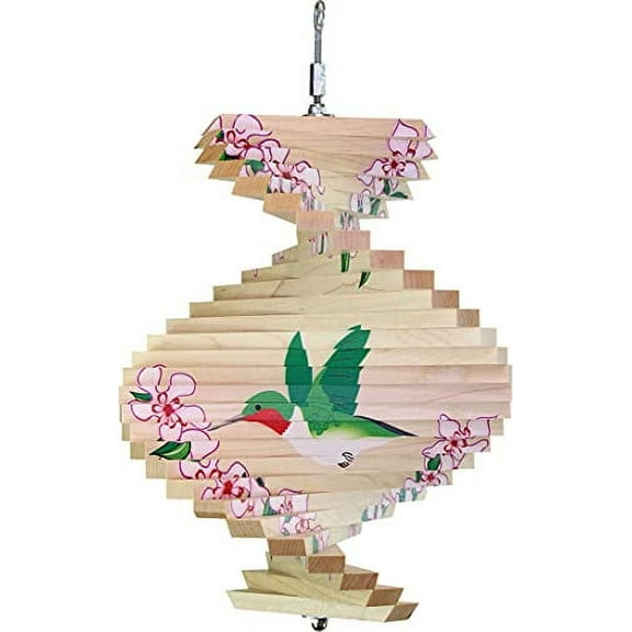 Hummingbird Wood Wind Spinner - Made in USA
