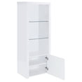 thumbnail image 3 of Jude 3-shelf Engineered Wood Media Tower High Gloss White, 3 of 9