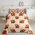 thumbnail image 2 of Manfei Farm Highland Cow King Size Comforter Sets 3pcs,Cute Daisy Animal Comforters King Size,Peach Brown,1 Comforter and 2 Pillowcases,Reversible, 2 of 6