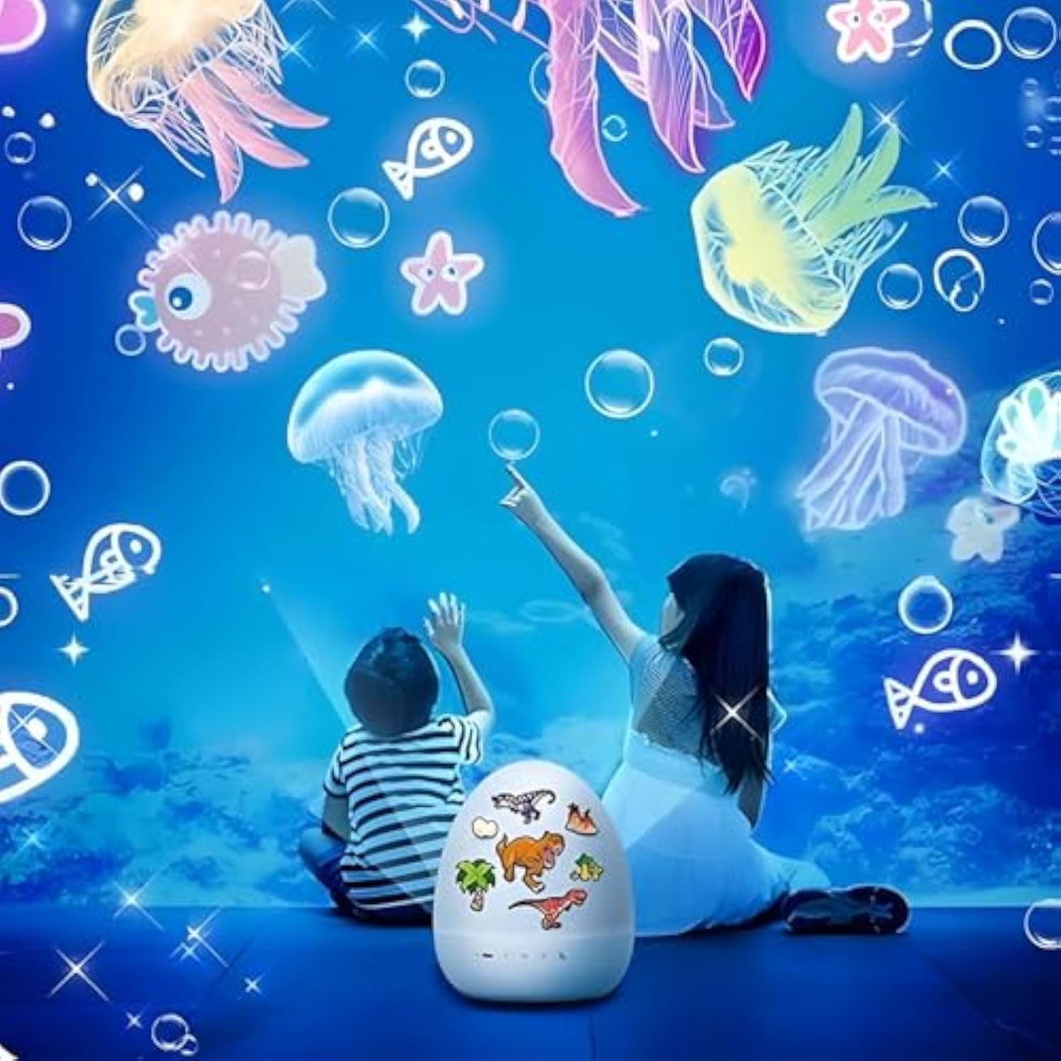 Dinosaur Egg Night Light Projector, Dinosaur Night Lights Projector, 360° Rotation & 21 Effects, Slient Lights for Ceiling, 8 Sleep Sounds, 360° Rotation,Projection Lights for Bedroom