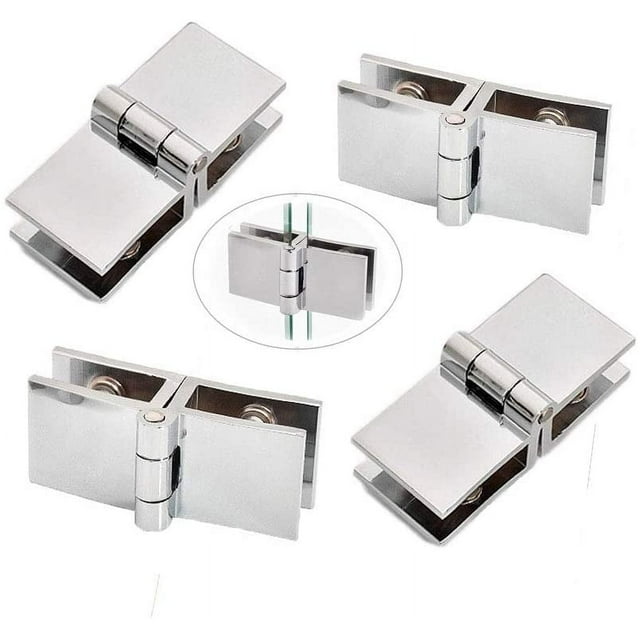 Bisagra de clip de puerta de vidrio de 4 piezas, bisagra de puerta de vidrio de acero inoxidable, bisagra plegable de vidrio, bisagra de abrazadera de puerta, Ch