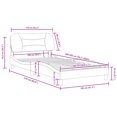 thumbnail image 4 of vidaXL Bed Frame with LED Lights Dark Grey 100x203 cm Fabric, 4 of 5
