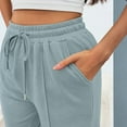 thumbnail image 5 of WULMLEO Fleece Wide Leg Sweatpants Women Trendy Straight Leg Baggy Sweat Pants Lounge High Waisted Drawstring Sweatpants Sky Blue XS, 5 of 6