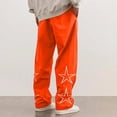 thumbnail image 5 of oqasdz Mens Pants Elastic Waist Spring Fall Star Embroidered Oversizxed Sweat Pants Sports Activities Casual Comfort Soft Outwear, 5 of 7