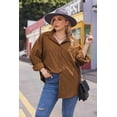 thumbnail image 6 of Zeagoo Womens Plus Size Corduroy Button Down Shirts Long Sleeve Oversized Fall Blouses Tops Casual, 6 of 6