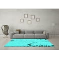 thumbnail image 3 of Ahgly Company Indoor Rectangle Abstract Turquoise Blue Modern Area Rugs, 5' x 8', 3 of 4