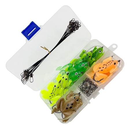 30Pcs Swimbaits Artificial Frogs Lures Large Feet Soft Lures Double Propellers Fishing Lures Baits Colorful Swimbaits