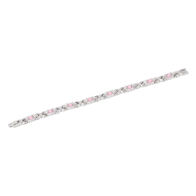 Titanium Steel Magnetic Bracelet Promote Relaxation Magnetic Bracelet 8 Magnets Pink Rhinestone Reduce Static Electricity for Daily Wear ANGGREK Otros