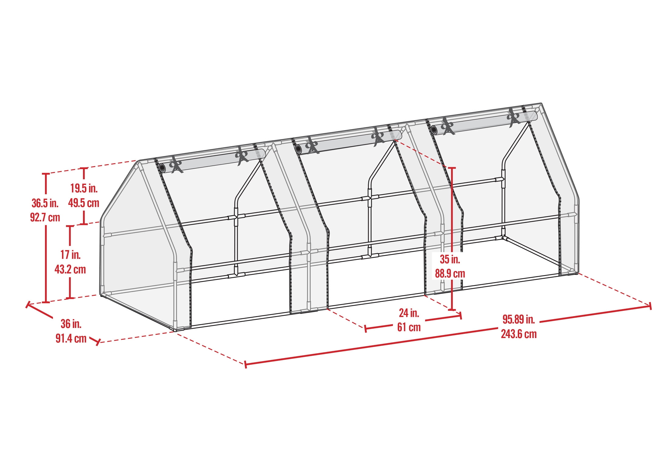 Miracle-Gro 3 x 8 x 3 ft Clear Mini Greenhouse