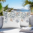 thumbnail image 3 of Throw Pillow Covers 26x26 Inch Set of 2, Green Teal Eucalyptus Waterproof Outdoor Pillow Covers, Coastal Summer Starfish Decorative Cushion Pillowcases for Couch, Sofa, Bed, Garden, Patio, 3 of 9