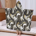 thumbnail image 5 of Black White Gold Marble Pattern Hooded Bath Towel，60"x35" for Ages 3 To 12 Kids, Quick Dry Lightweight Soft Microfiber Hood Beach Towel Cover Up for Kids, 5 of 7