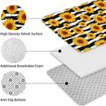thumbnail image 5 of Black White Stripe Sunflower Pattern Bathroom Rugs Sets 3 Piece,Toilet Cover Set,Absorbent Non Slip Bathroom Mats Sets with U-Shaped Contour Rug Toilet Rug Set, 5 of 5