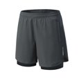 thumbnail image 2 of Hatoys Men's 2 in 1 Athletic Board Shorts with Compression Liner & Zipper Pockets, Quick Dry Running Workout Short Pants 5" Inseam, 2 of 7