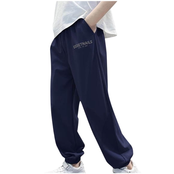 Odeerbi 4-13 Años Niños Hielo Seda Pantalones de Verano Workout Deportes Atlético Jogger Pantalones Cintura Elástica Suelta Joggers