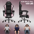 thumbnail image 3 of Gaming Chair Velvet Fabric Pocket Spring Cushion,Reclining Gamer Chair,Ergonomic Game Chair with Footrest,Headrest,Pink, 3 of 8