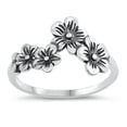 thumbnail image 1 of Oxidized Floral Daisy Girlfriend Flower Ring 925 Sterling Silver Band Jewelry Female Male Size 6, 1 of 4