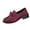 #027-Wine, variant on Yusimy Women's Fashionable Casual Retro Suede Loafers - Round Toe Mid Heel with Chunky Thick Sole Slip-On Shoes with Bowknot Classic Style for Everyday Wear