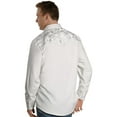 thumbnail image 3 of Men's Scully Snap Floral Tooled Embroidery Western Cowboy Rodeo Shirt White, 3 of 3