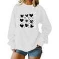 thumbnail image 4 of FDGIU ‌‌‌‌Women's Valentine's Day Sweatshirt, Love Heart Print Long Sleeve Crewneck Pullover for Casual Wear & Gift Giving, 4 of 5