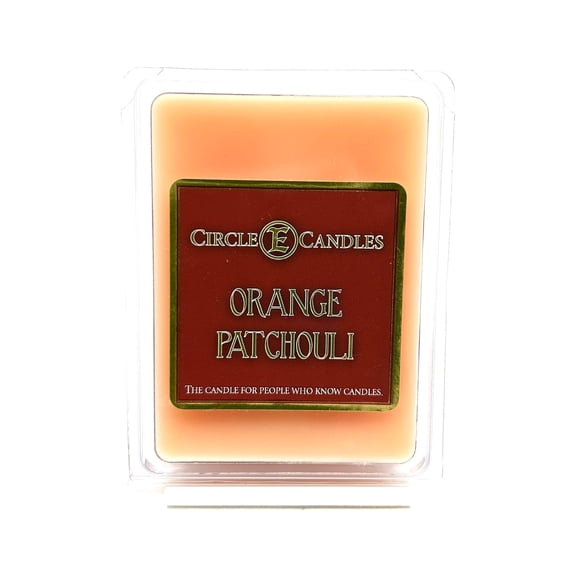 Circle E Candles Wax Melt Tart, Orange Patchouli Scent, Pack of 6 Tarts, Extra Small Size 3oz