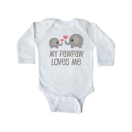 

Inktastic My Pawpaw Loves me Grandchild Gift Baby Boy or Baby Girl Long Sleeve Bodysuit