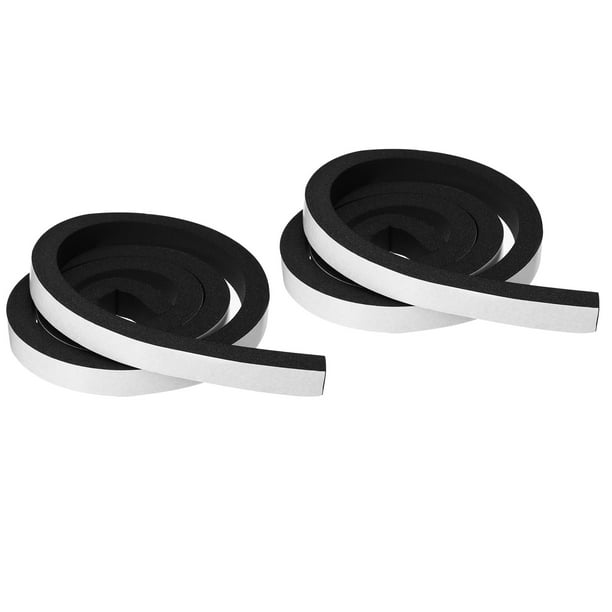Sellado para Puertas, 2 Rollos de Cinta de Sellado de Espuma de 3/8" W x 3/16" T, Aislamiento Negra (6.56 Ft de Longitud) 3/4" W x 3/4" T 2