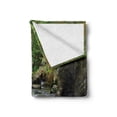 thumbnail image 2 of Nature Soft Flannel Fleece Throw Blanket, National Park with Cascade Flowing into the Woods Mother Earth Image, Cozy Plush for Indoor and Outdoor Use, 50" x 70", Fern Green Dark Grey, by Ambesonne, 2 of 6