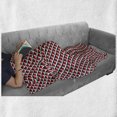 thumbnail image 6 of Geometric Soft Flannel Fleece Throw Blanket, Abstract Relief Pattern Vibrant Colored Checkered Mosaic Grid Print, Cozy Plush for Indoor and Outdoor Use, 70" x 90", Vermilion Black White, by Ambesonne, 6 of 6