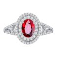 thumbnail image 3 of Unique 2 Carat Oval cut Ruby and Diamond Engagement Ring in 14k White Gold affordable ruby & diamond engagement ring, 3 of 3