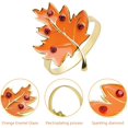 thumbnail image 4 of Fall Napkin Rings,Set of 6 Set for Dining Table - Golden Holder Rings Designed with Orange Maple Harvest Farmhouse Style for Thanksgiving Day Holiday Party Decor, 4 of 7