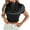 Black, variant on Women's Crop Tops Keyhole Back Ruffle Short Sleeve Slim Fit Fashion Blouses Soft Summer Solid Color Clothes (XS, Blue)
