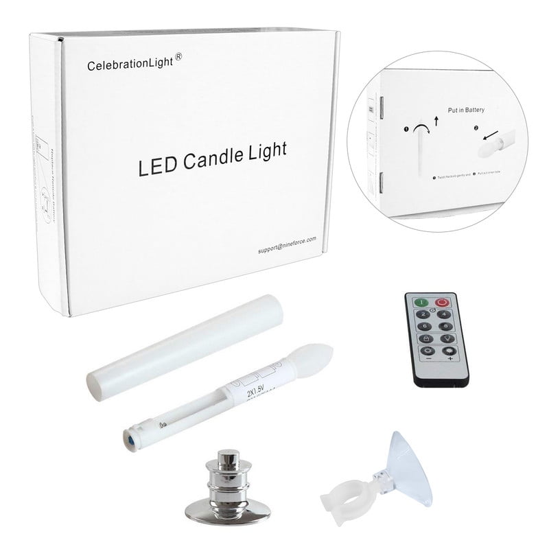 10pcs Remote Controlled Flameless Taper Candles with Automatic Timer and Suction Cups Flickering Battery LED Candles for Year-Round Home Decor, Christmas Wedding Centerpiece
