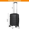 thumbnail image 2 of SuperDeal 21 Inch Spinner Carry On Luggage Hardside Suitcase Expandable Travel Bag with Wheels, Black, 2 of 14