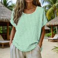 thumbnail image 2 of Kezqiaxn Womens Plus Size Tops Pullover Short Sleeve Crew Neck Loose Fit Shirts Blouses Fashion Clothes 2026, 2 of 6
