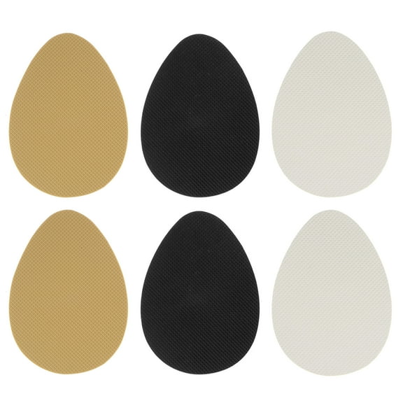 Uxcell 3 Pairs Non-Skid Shoe Pads No Slip Shoe Bottom Grip Stickers Sole Protector Silicone Cushion Black Yellow White