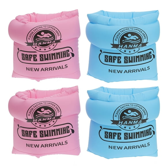 Inflatable Adult Arm Swimming Rings with PVC Material for Pool Fun 2 Pairs Assorted Color