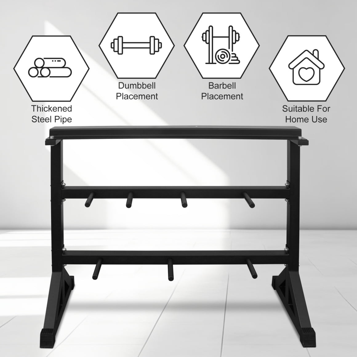 Dumbbell Rack Stand Adjustable 3-Tier Weight Rack  , Multifunctional Barbell Rack Weight Rack, Heavy Duty Weight Storage Organizer Dumbbell Storage Stand Holder