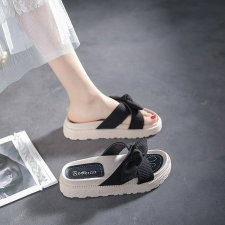 

Aoujea Summer Sandals Women Flip-flop Sandals Platform Bow Shoes Orthopedic Sandals for Women
