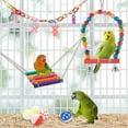 Bird Toys for Parakeets Set,Bird Wooden Ladder Bridge Parrots Toys