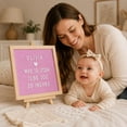 thumbnail image 4 of Square Pink Felt Letter Board with Wooden Frame, 170+ Letters Symbols for Home Decor Announcements, 4 of 6