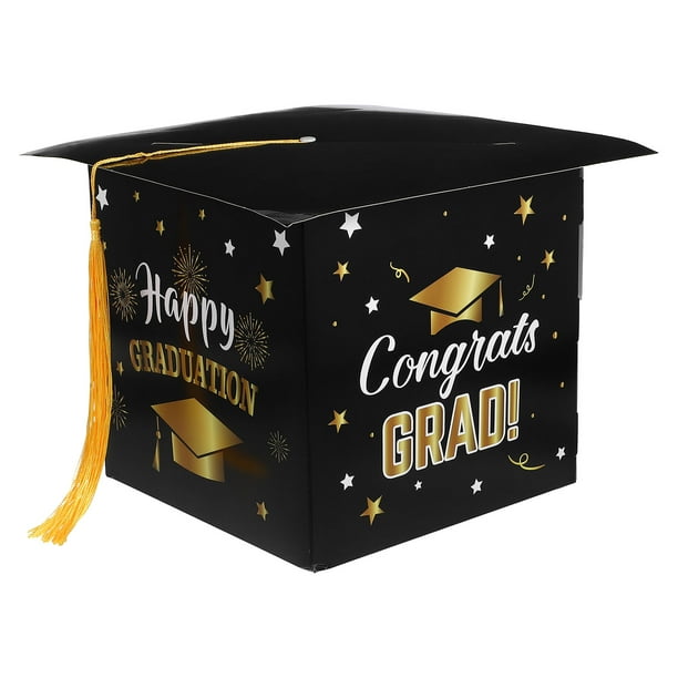 BRIGHTFUFU Cajas de rifa con ranuras para tarjetas y mensajes coleccionables para fiestas de graduación, ideales para la temporada de graduación y eventos escolares.
