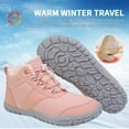 thumbnail image 4 of Yunkctuk Hiking Winter Footwear Barefoot Shoes Womens Mens,Snow Boots,Waterproof Wide Toe Box Barefoot Shoes,Warm Fur Lined Ankle Booties Hiking Trekking Trail Climbing Shoes Lace Up Anti-Slip Shoes, 4 of 7