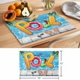 thumbnail image 6 of Blue Summer Pool Placemats Set of 8 Watermelon Swimming Ring Slippers Place Mats Indoor Wipeable Table Mats Washable Cloth Dining Table Placemats for Kitchen Holiday Party Home Decor 13x19 Inch, 6 of 9