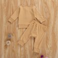 thumbnail image 4 of IZhansean Newborn Infant Baby Boy Girl Fall Winter Outfits Solid Tops and Pants Kids Sweatsuit 2Pcs Clothes Khaki 12-18 Months, 4 of 7