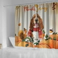 thumbnail image 4 of Happy Thanksgiving Basset Hound with Turkey Pumpkins Autumn Vibes Shower Curtain Bassets Dog Breed Lovers Gifts Idea Waterproof Bathroom Bathtub Curtain - 12018, 4 of 5