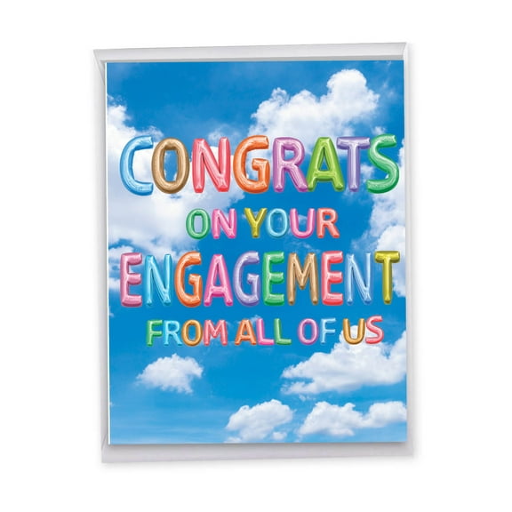 1 Big Engagement Congrats Card with Envelope (8.5 x 11 Inch) - Inflated Messages Engagement Engagement J5651MENG-US