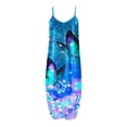 thumbnail image 4 of Femmes Été Robe Décontractée Sans Manches Grande Taille Boho Longue Robe Maxi avec Poches Robe de Plage, 4 of 4